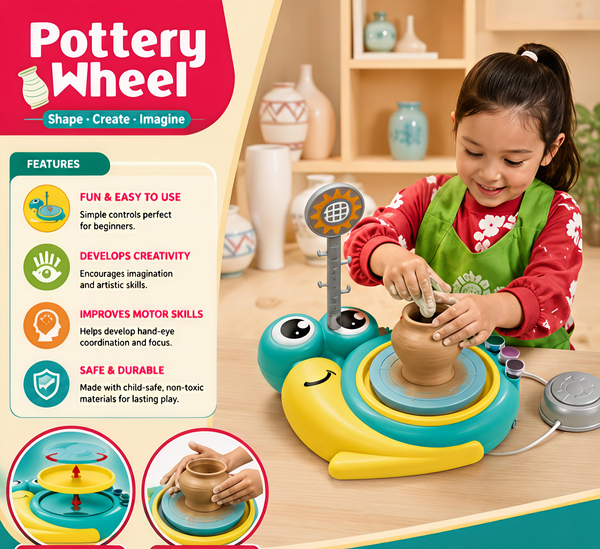 Kids  Pottery Wheel DIY Clay Craft Set – Creative Ceramic Making Kit for Children