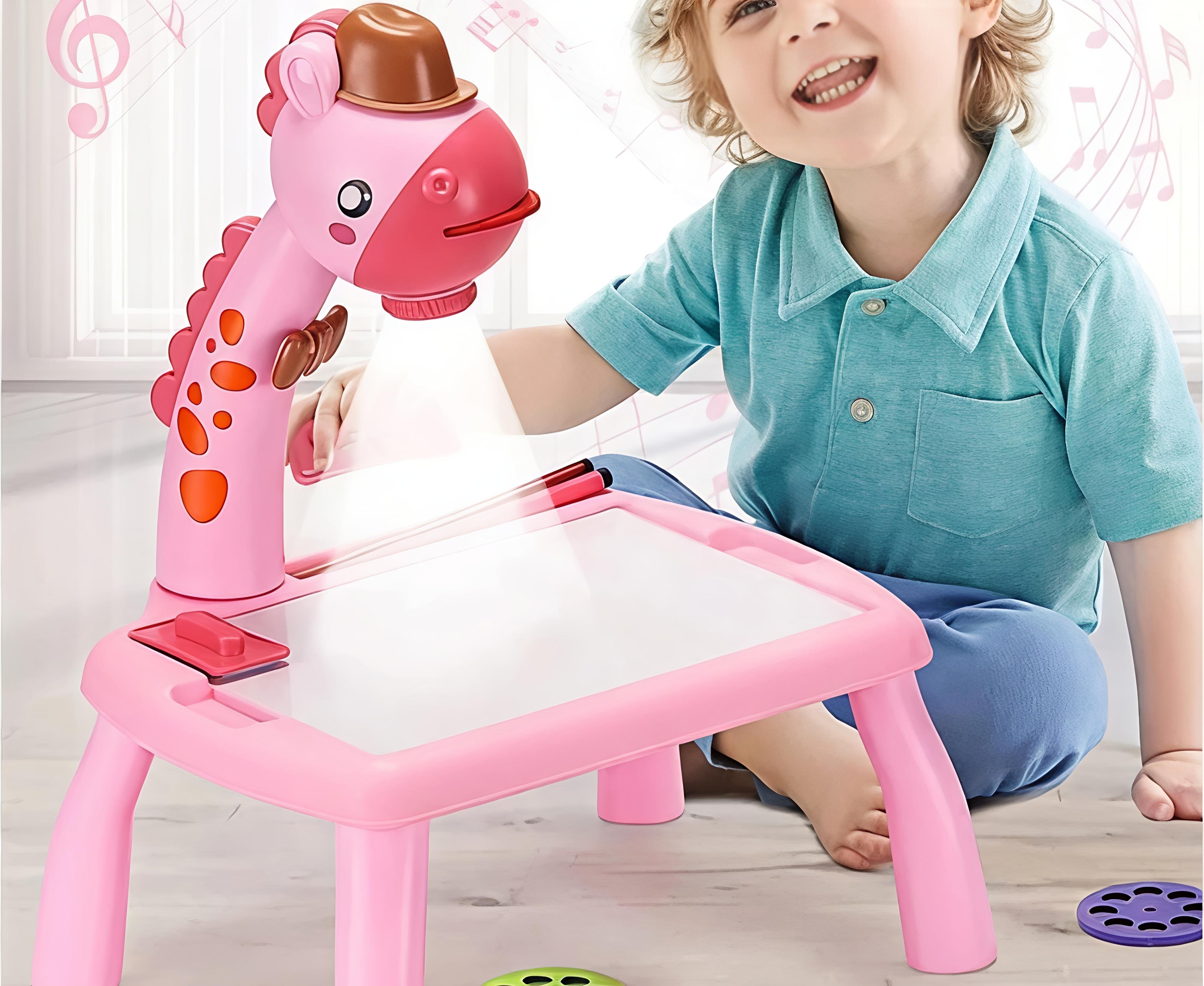 Giraffe Projection Painting & Drawing Table for Kids – 3-in-1 Educational Art Desk with Music & Projector