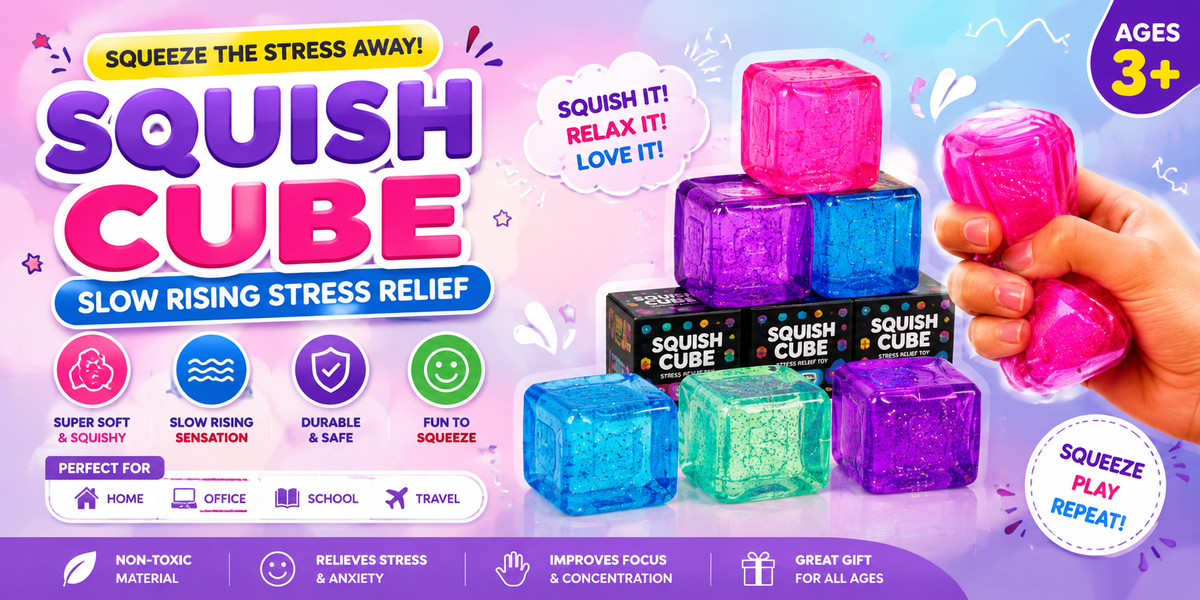 Squish Cube – Slow Rising Stress Relief Squeeze Toy