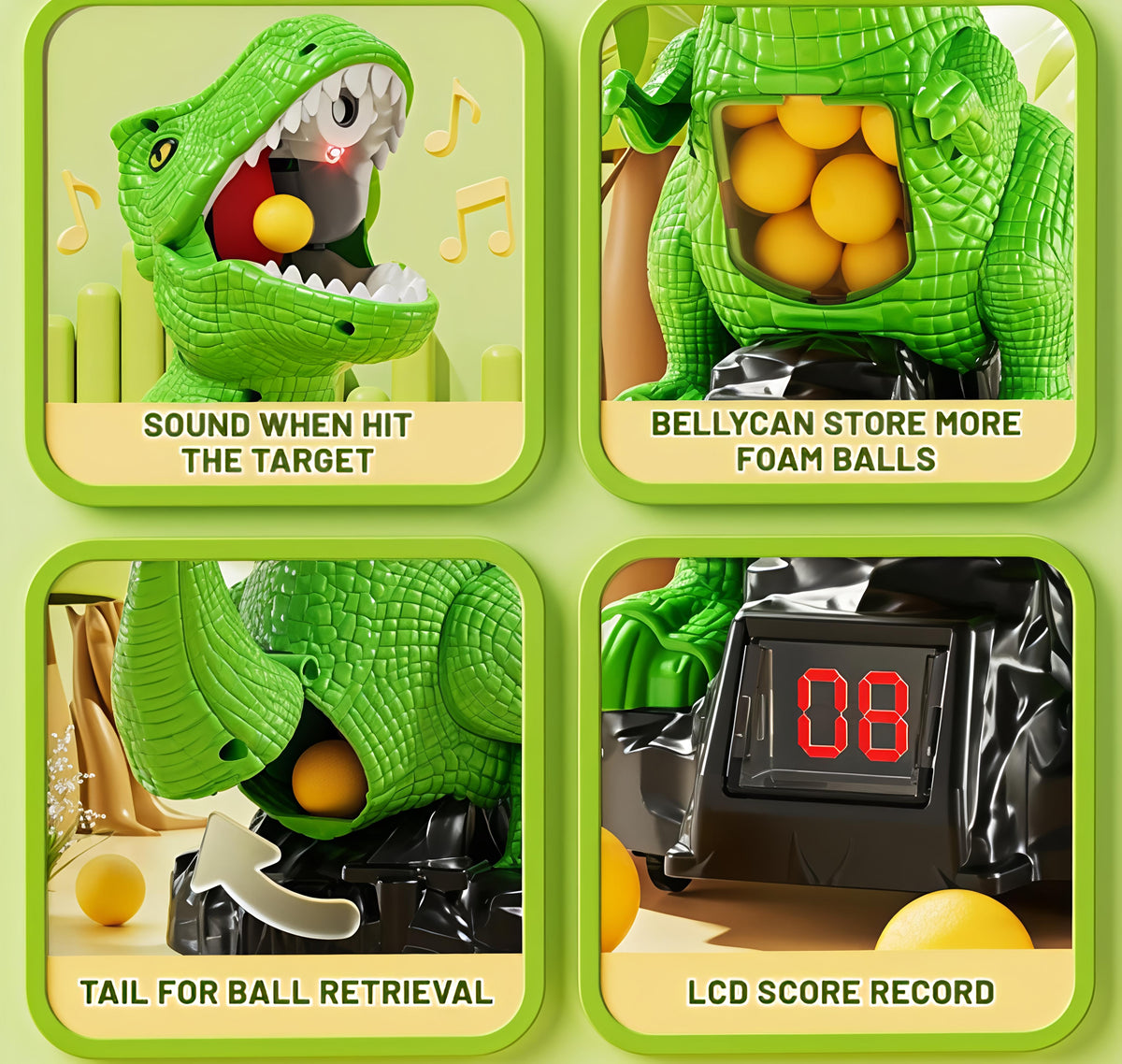 Dinosaur Shooting Game – Foam Ball Blaster Target