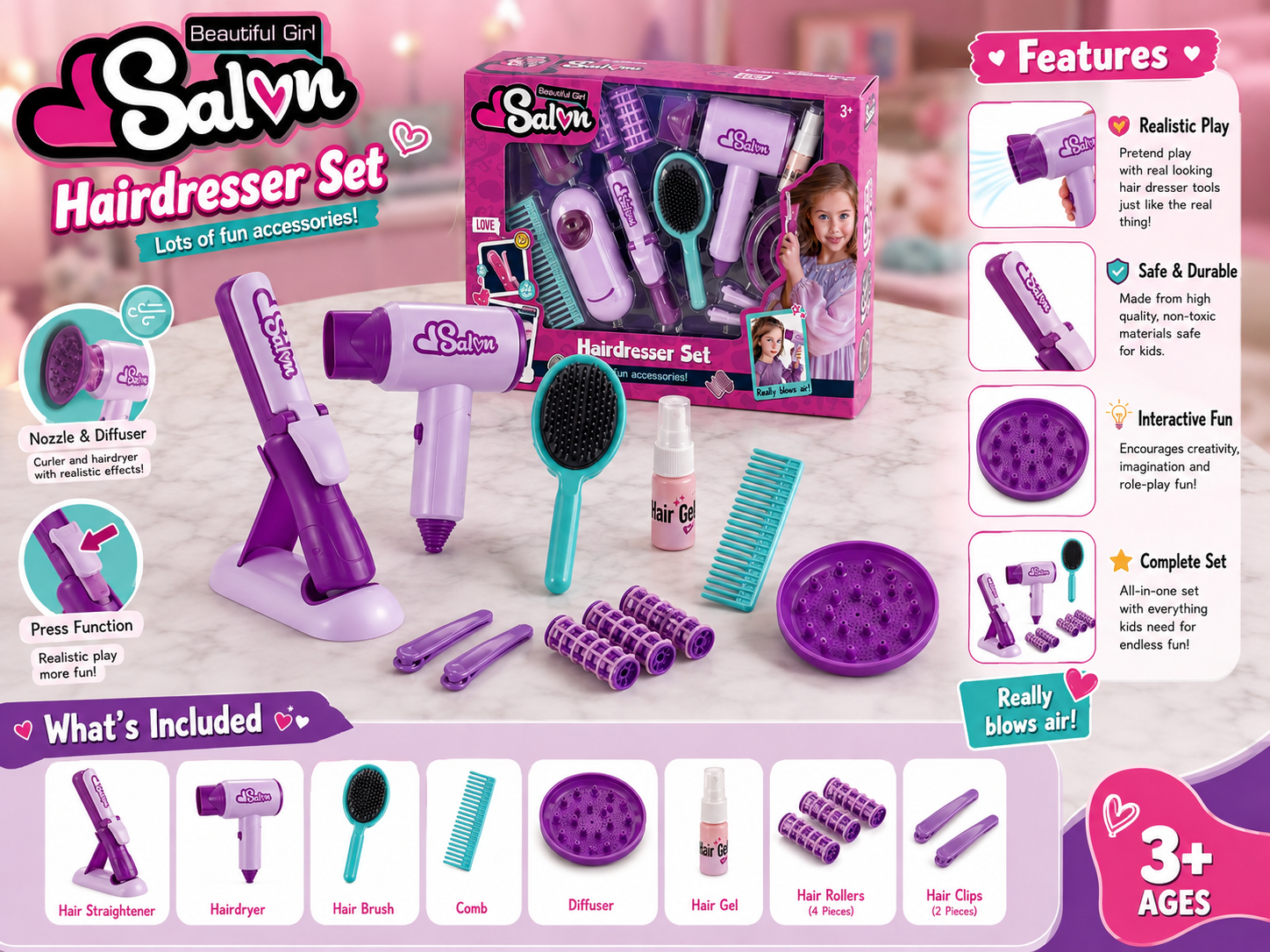 Beautiful Girl Salon Hairdresser Set