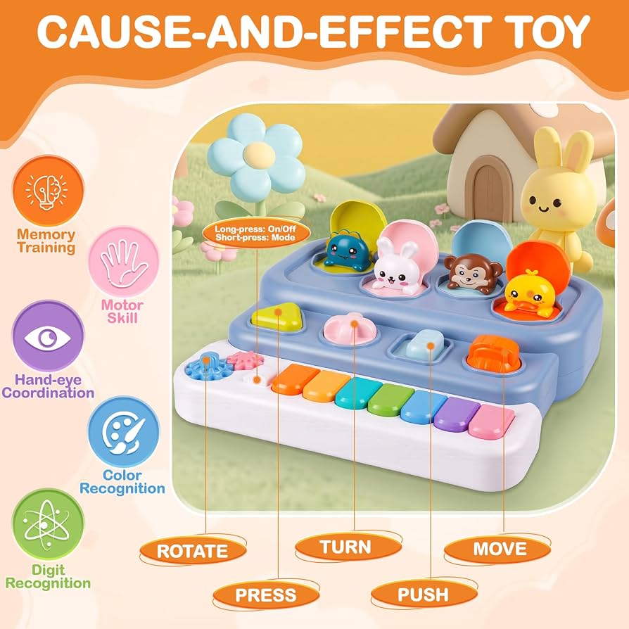 Animal Musical Pop-Up Piano Toy