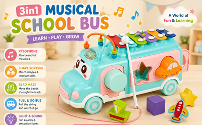 3-in-1 Musical School Bus