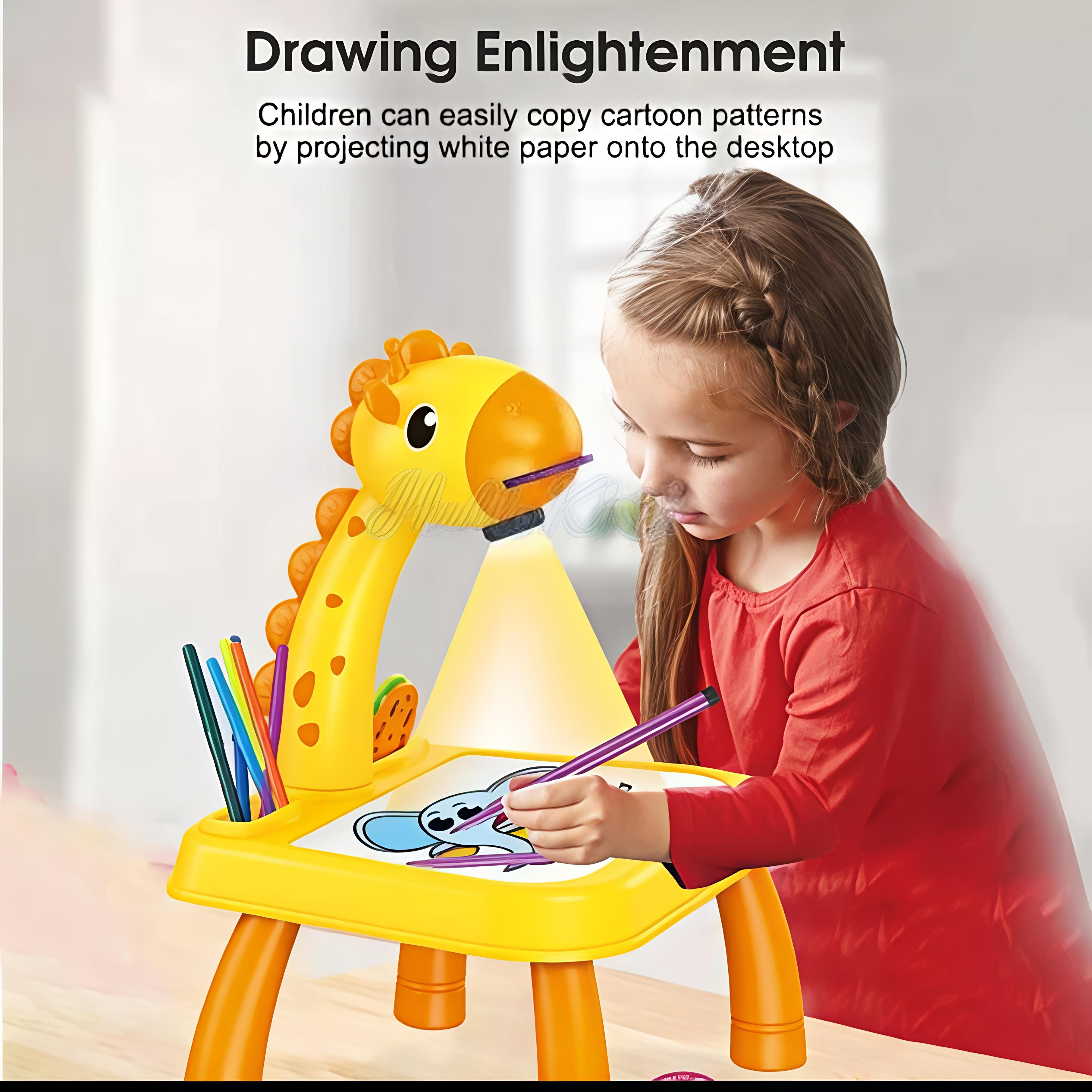Giraffe Projection Painting & Drawing Table for Kids – 3-in-1 Educational Art Desk with Music & Projector