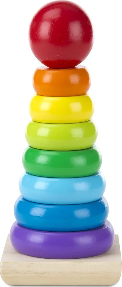 Wooden Rainbow Ring Stacker Toy