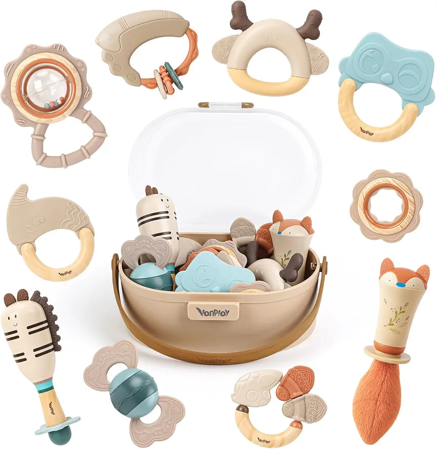 10-Piece Baby Rattle & Teether Set