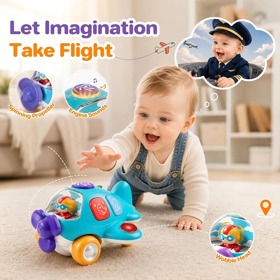 Interactive Musical Crawling Airplane Toy