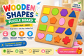 Wooden Shapes Puzzle Board – 16 Shapes
