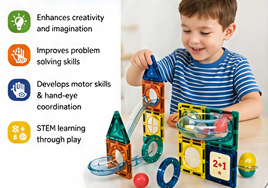 42-Piece Magnetic Building Blocks Set