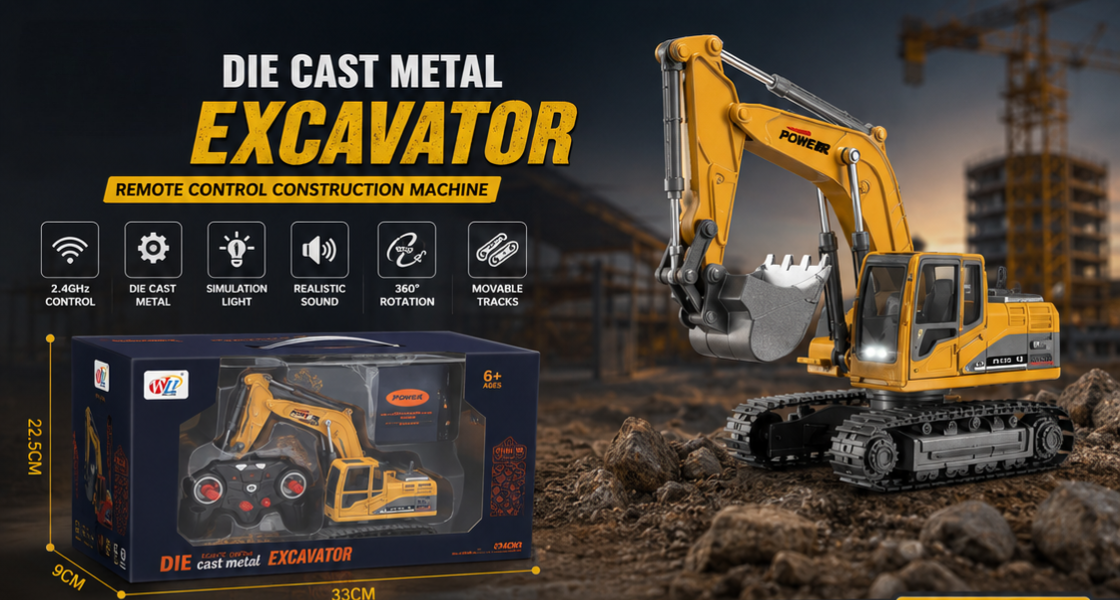 Die Cast Metal RC Excavator