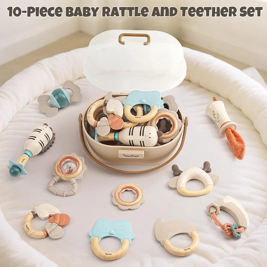 10-Piece Baby Rattle & Teether Set