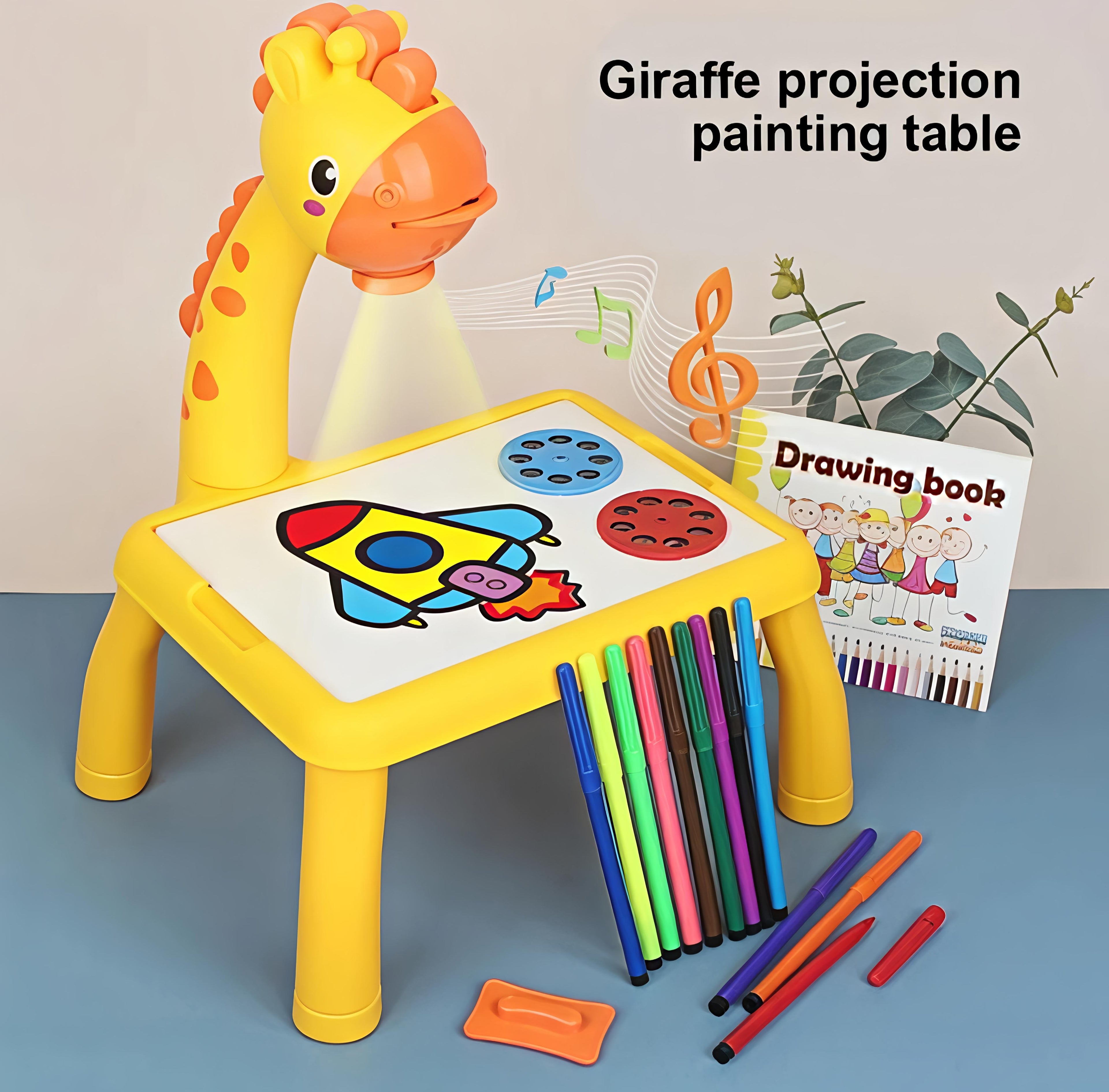 Giraffe Projection Painting & Drawing Table for Kids – 3-in-1 Educational Art Desk with Music & Projector