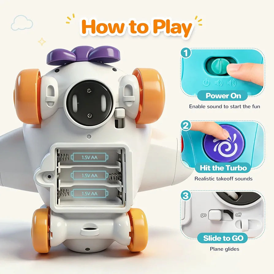 Interactive Musical Crawling Airplane Toy