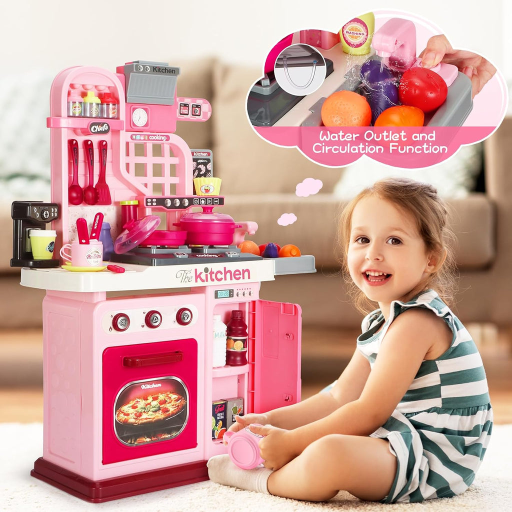 Pink Pretend Play Kitchen Playset for Kids