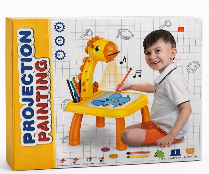 Giraffe Projection Painting & Drawing Table for Kids – 3-in-1 Educational Art Desk with Music & Projector
