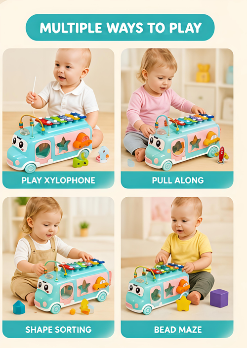 3-in-1 Musical School Bus