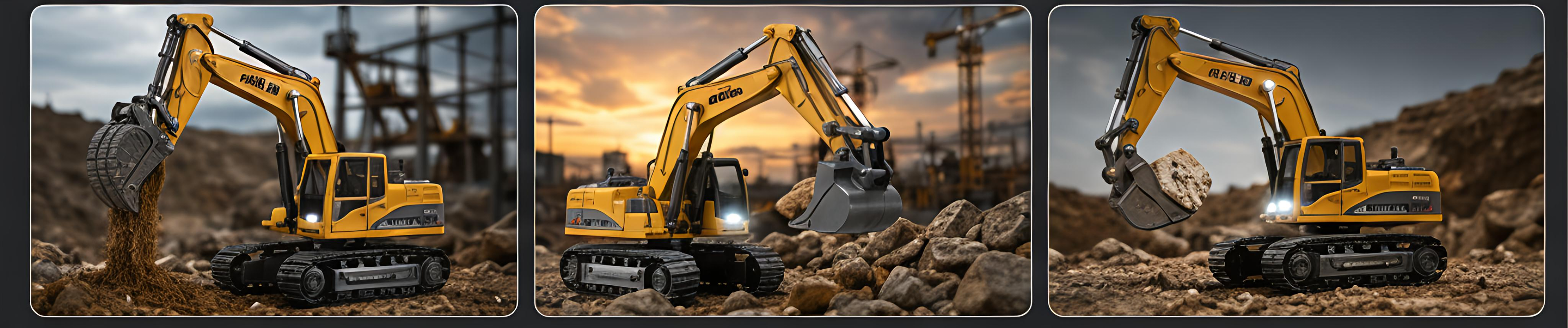 Die Cast Metal RC Excavator