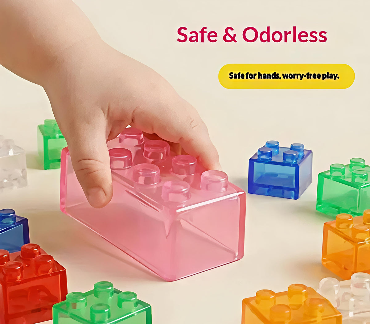 Jelly Block Building Blocks –40 Pieces, Soft & Squishy