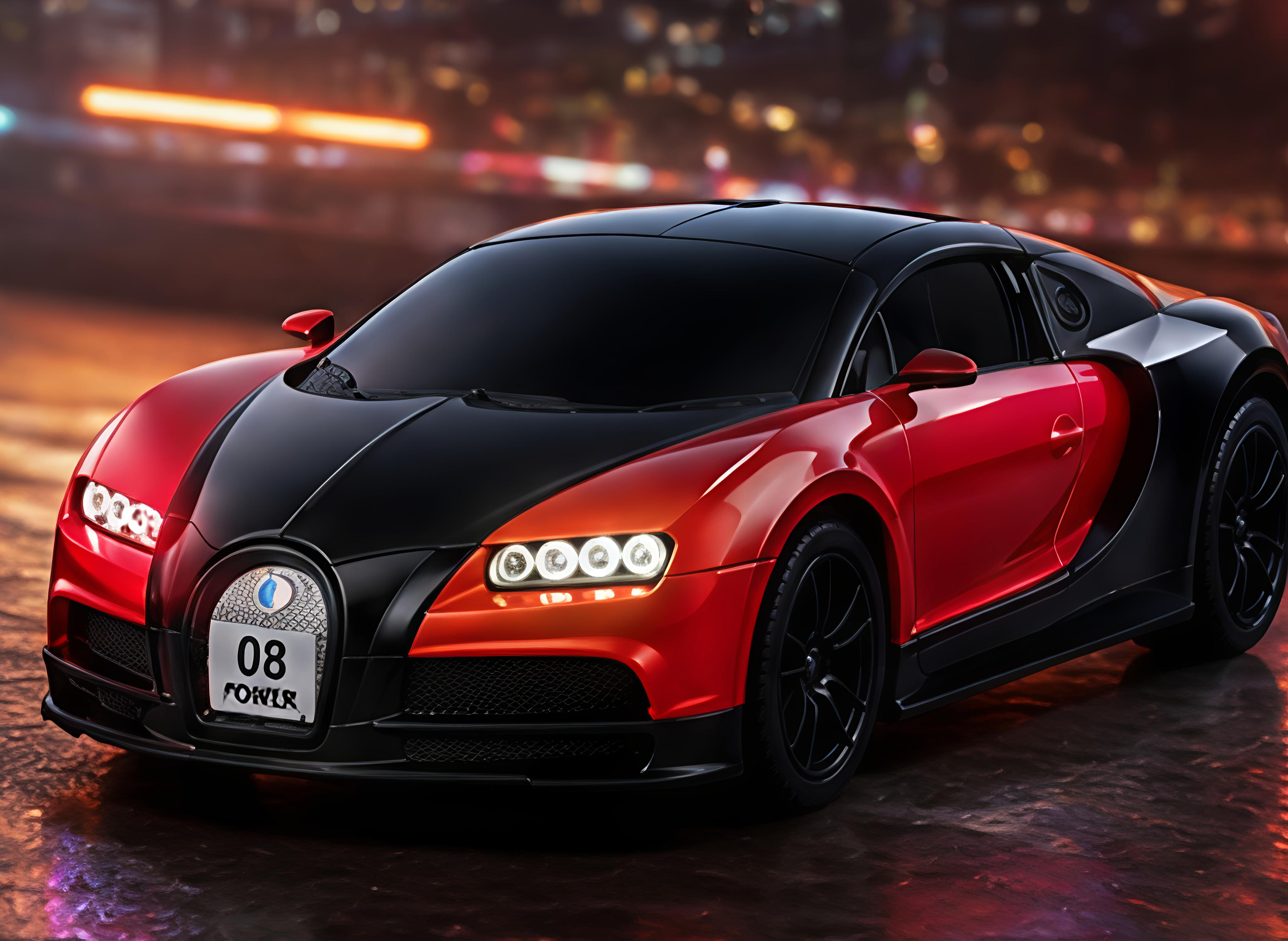 Diecast Sports Car with LED Lights