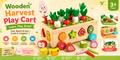 Wooden Harvest Play Cart – Pull & Sort Fruits & Veggies