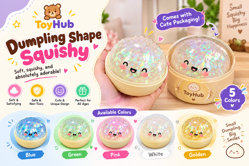 Dumpling Shape Squishy – Cute & Satisfying Stress Relief