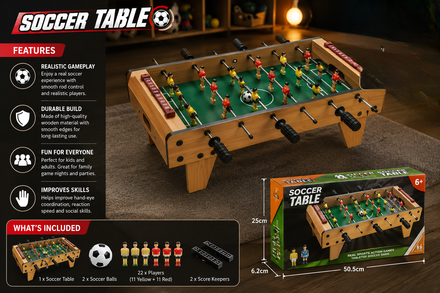 Mini Soccer Table – Tabletop Foosball Game